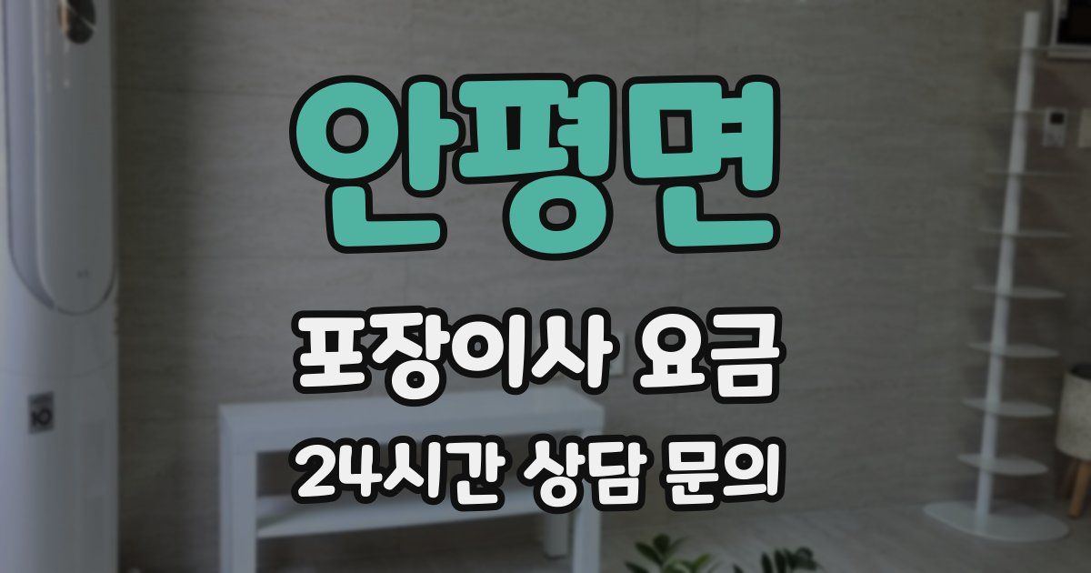 안평면 포장이사 요금