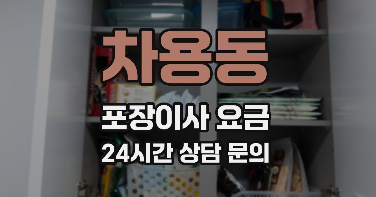 차용동 포장이사 요금