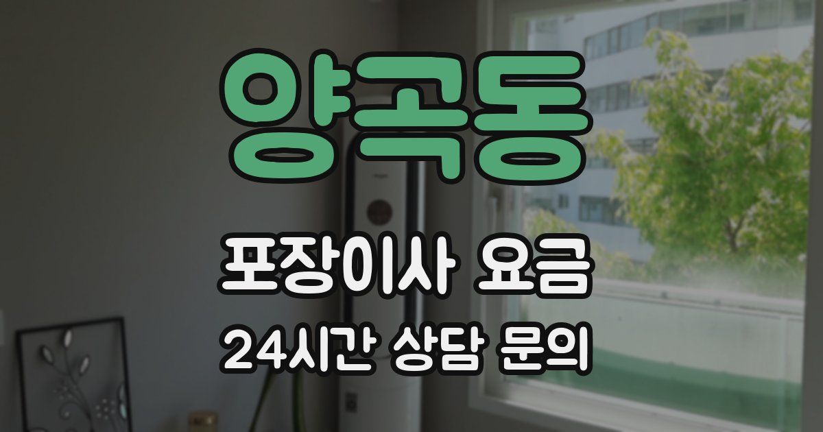 양곡동 포장이사 요금