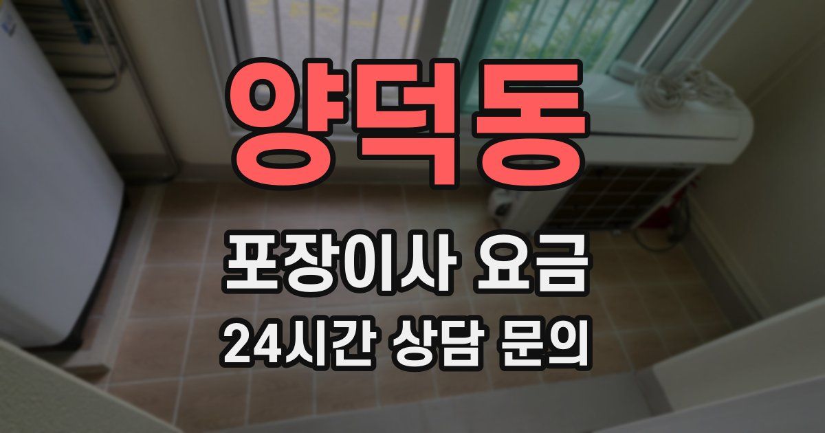 양덕동 포장이사 요금