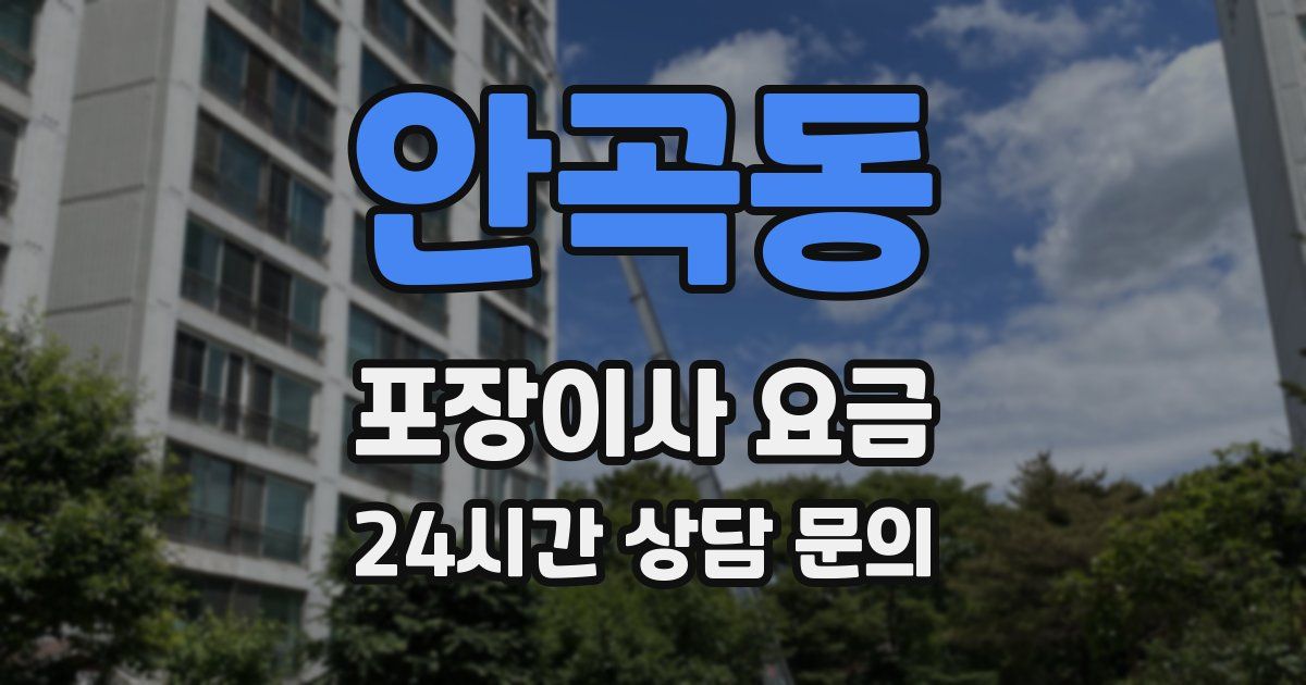안곡동 포장이사 요금