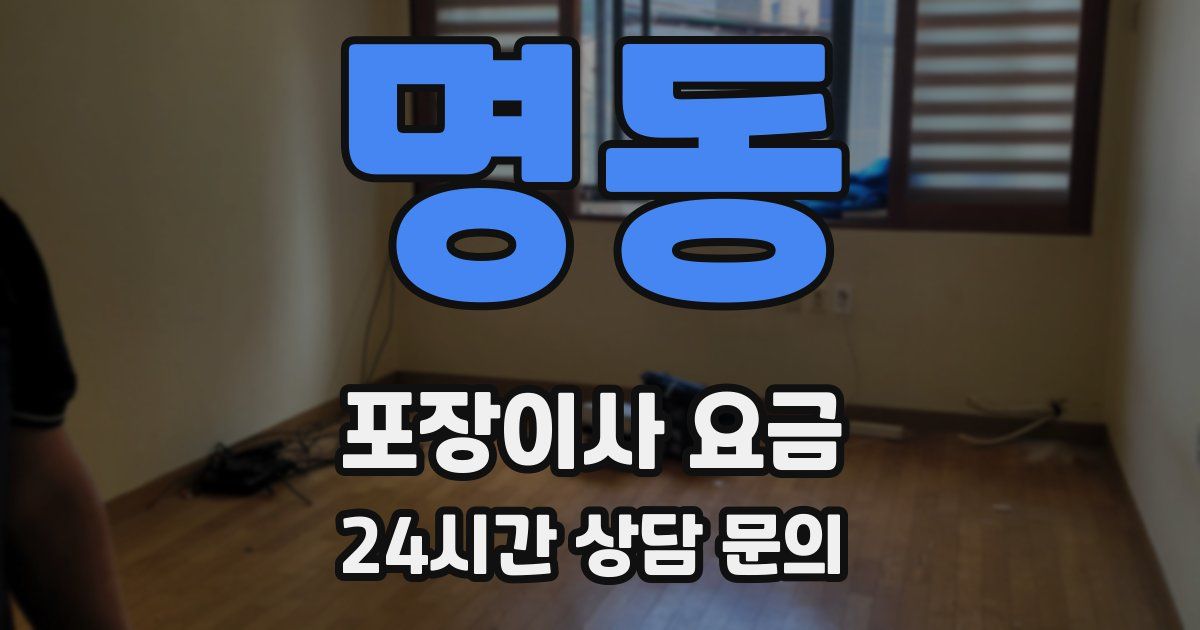 명동 포장이사 요금