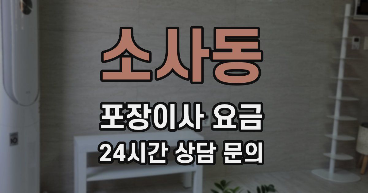 소사동 포장이사 요금