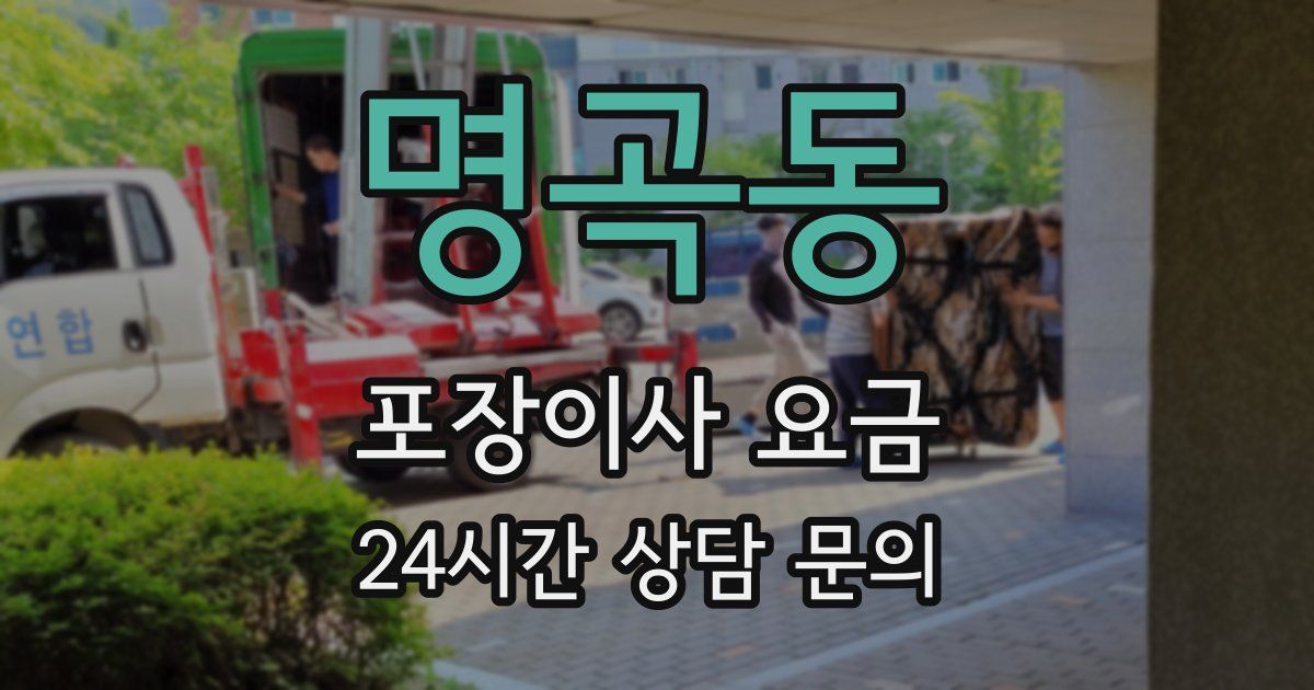 명곡동 포장이사 요금