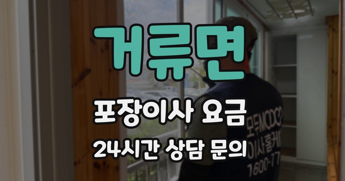 거류면 포장이사 요금