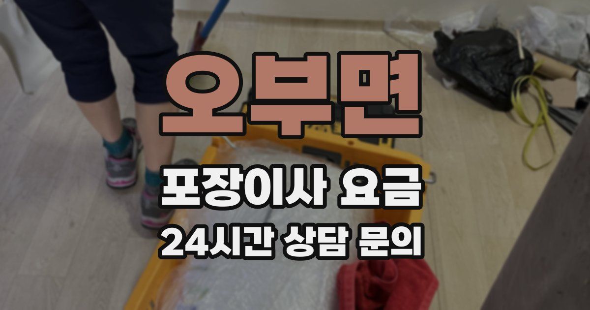 오부면 포장이사 요금