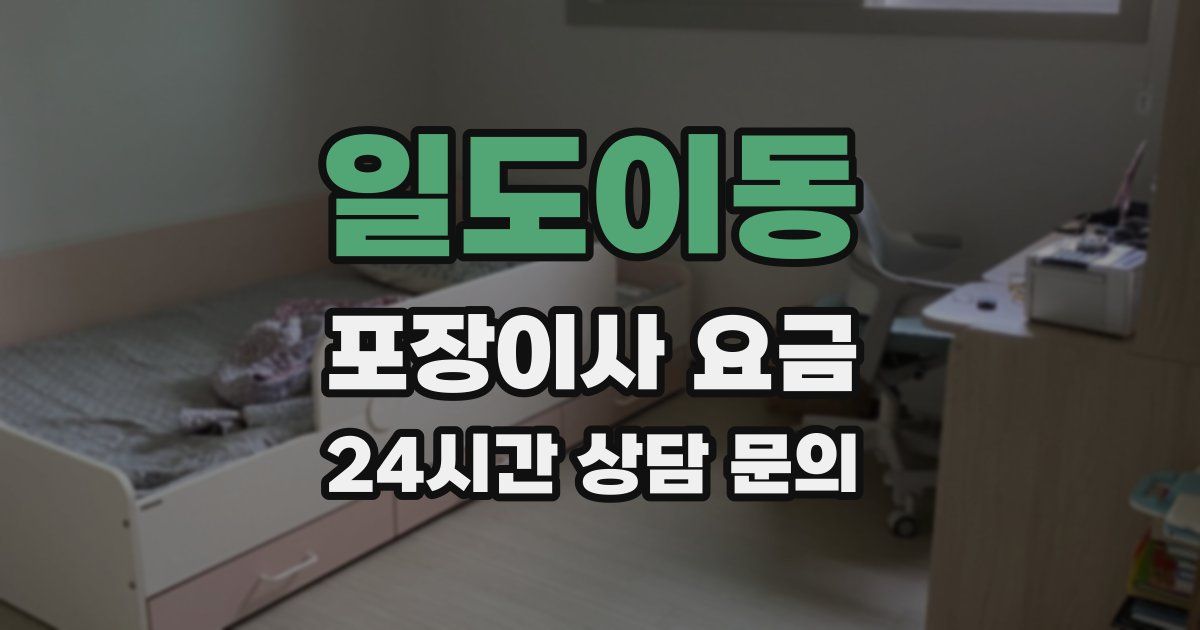 일도이동 포장이사 요금