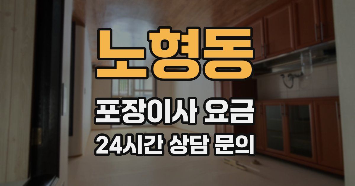 노형동 포장이사 요금