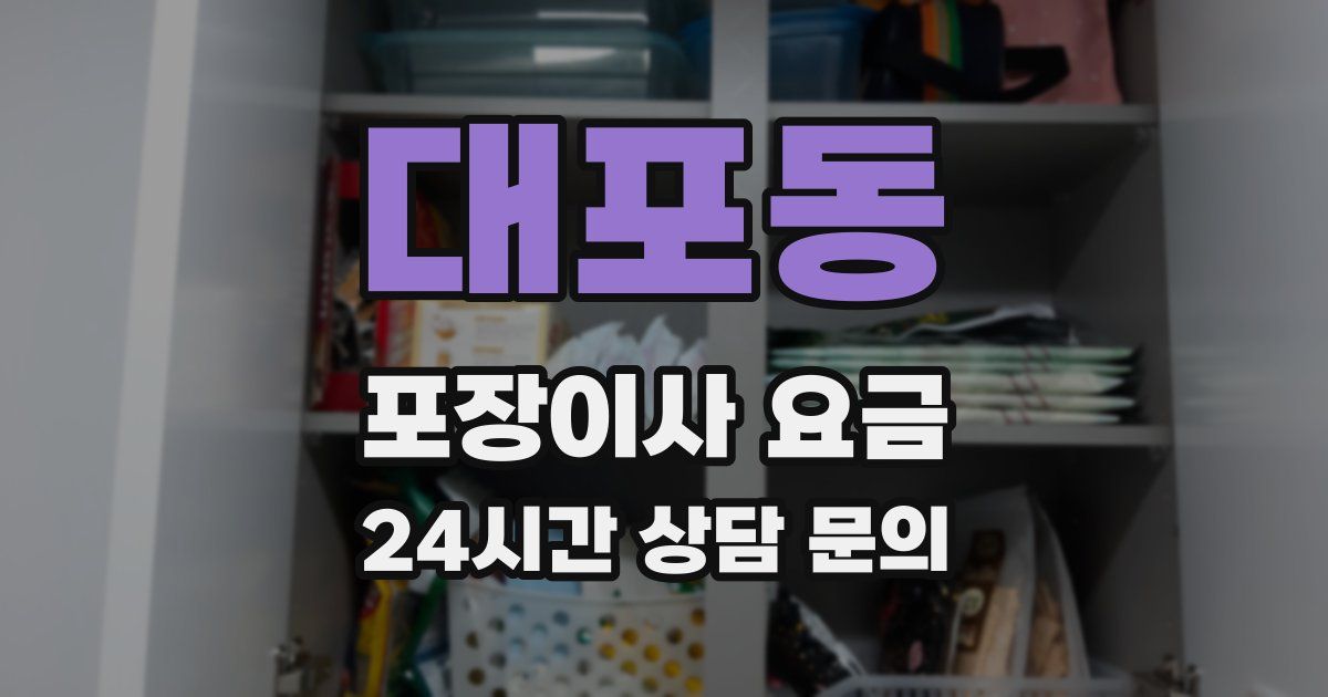 대포동 포장이사 요금