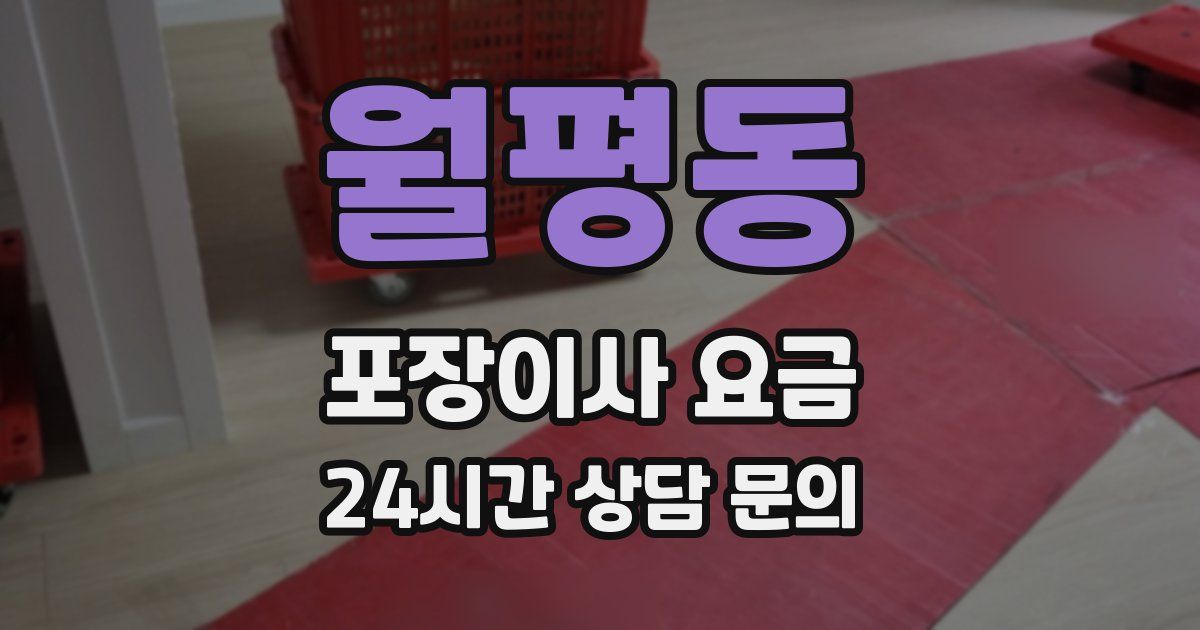월평동 포장이사 요금