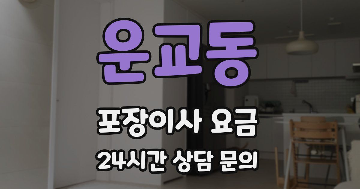 운교동 포장이사 요금