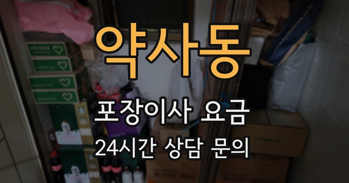 약사동 포장이사 요금