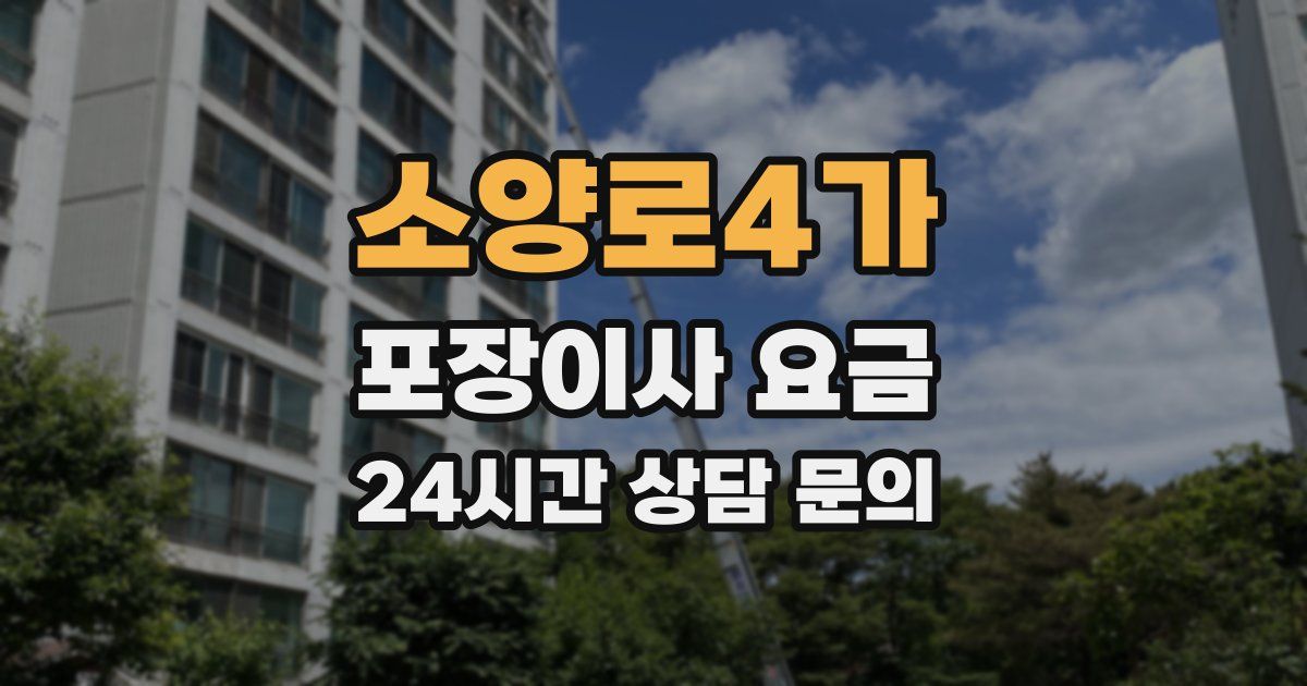 소양로4가 포장이사 요금