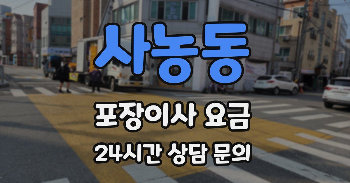 사농동 포장이사 요금