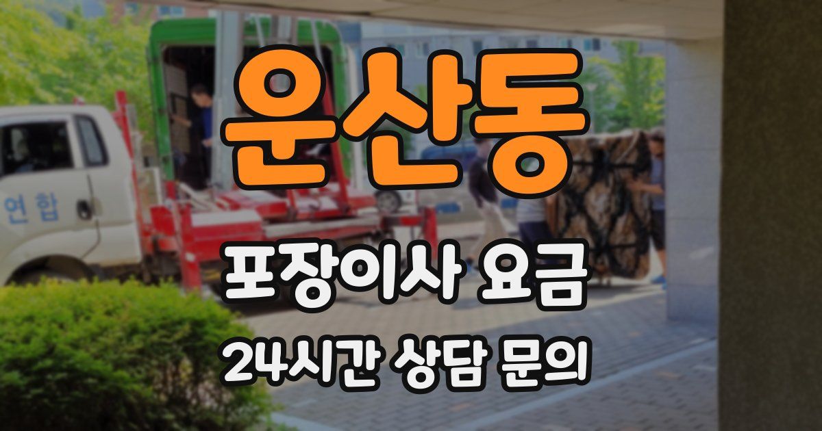 운산동 포장이사 요금