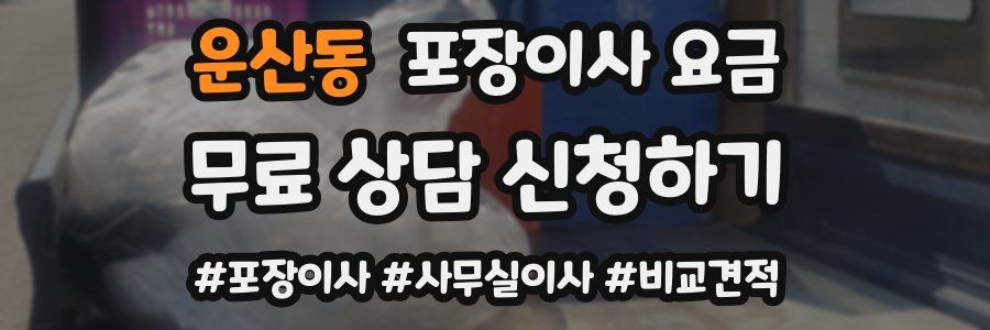 운산동 포장이사 요금