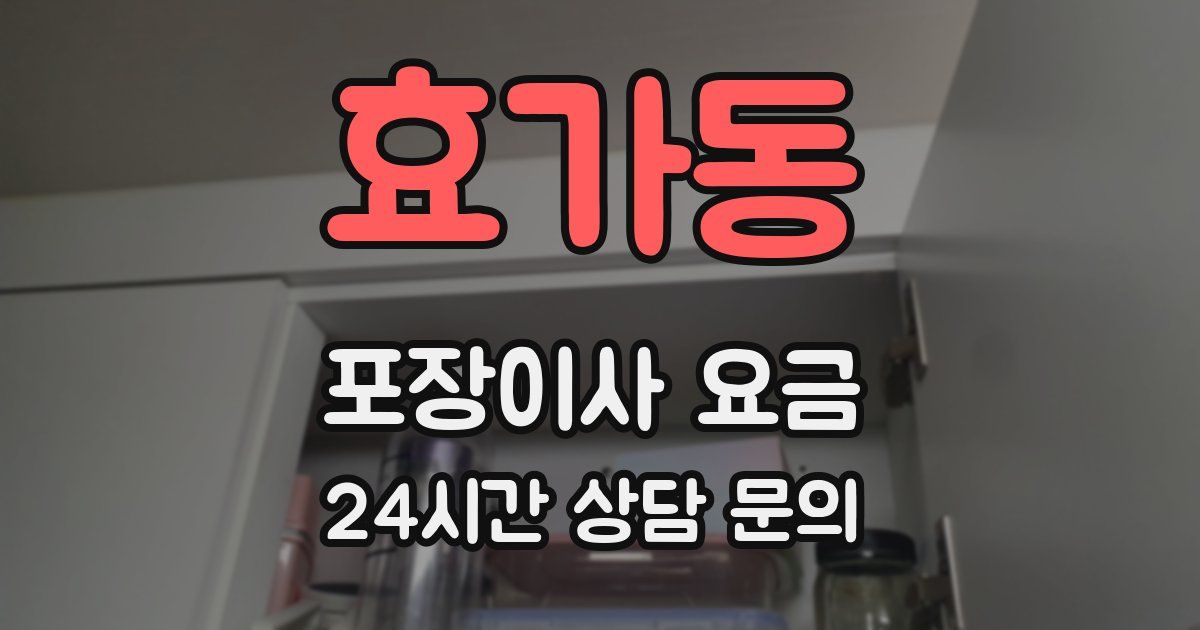 효가동 포장이사 요금