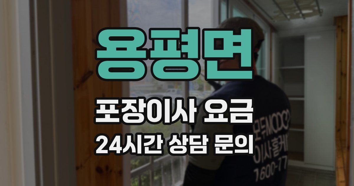 용평면 포장이사 요금