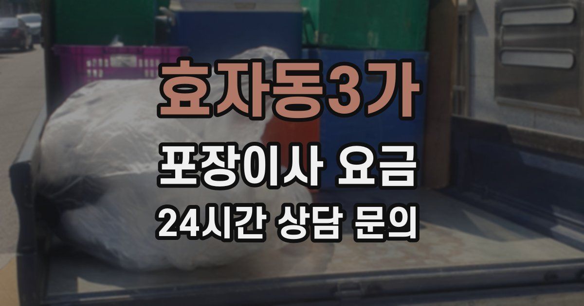 효자동3가 포장이사 요금