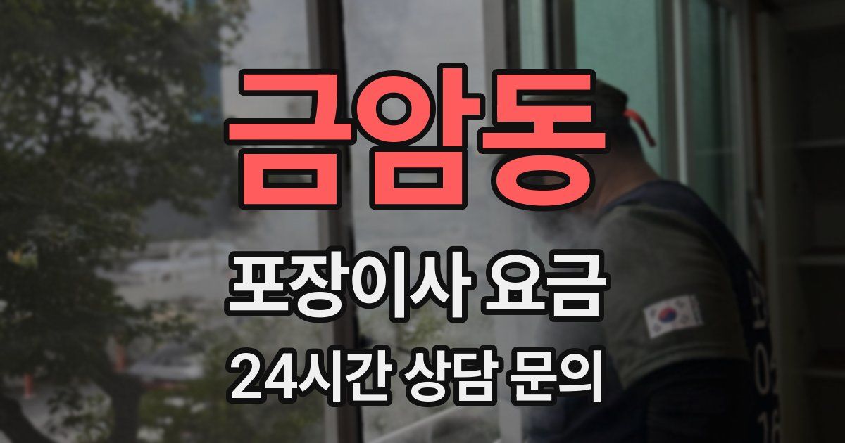 금암동 포장이사 요금