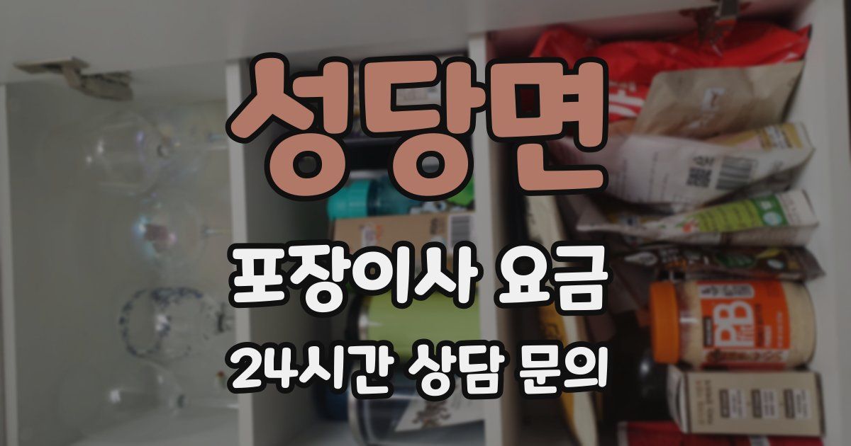 성당면 포장이사 요금