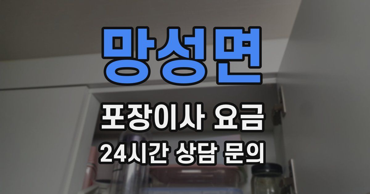 망성면 포장이사 요금