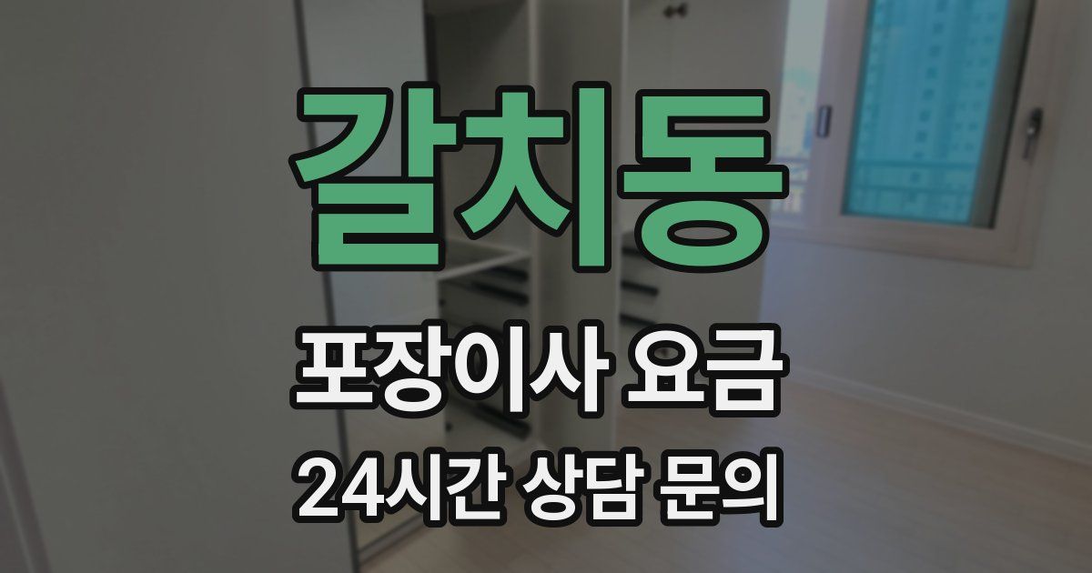 갈치동 포장이사 요금