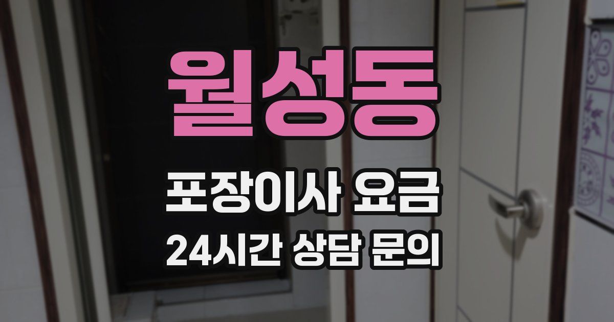 월성동 포장이사 요금