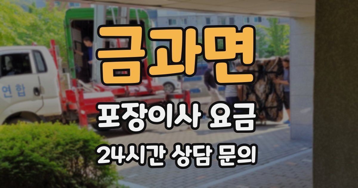 금과면 포장이사 요금