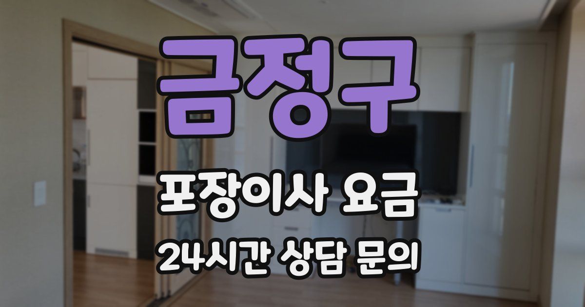 금정구 포장이사 요금