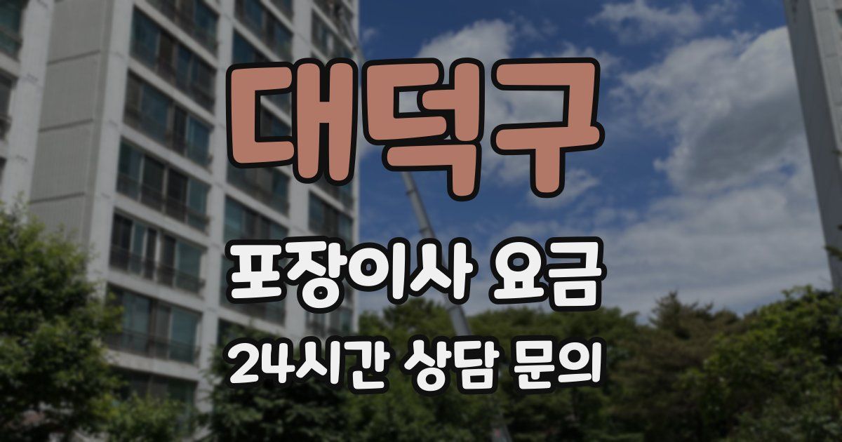 대덕구 포장이사 요금