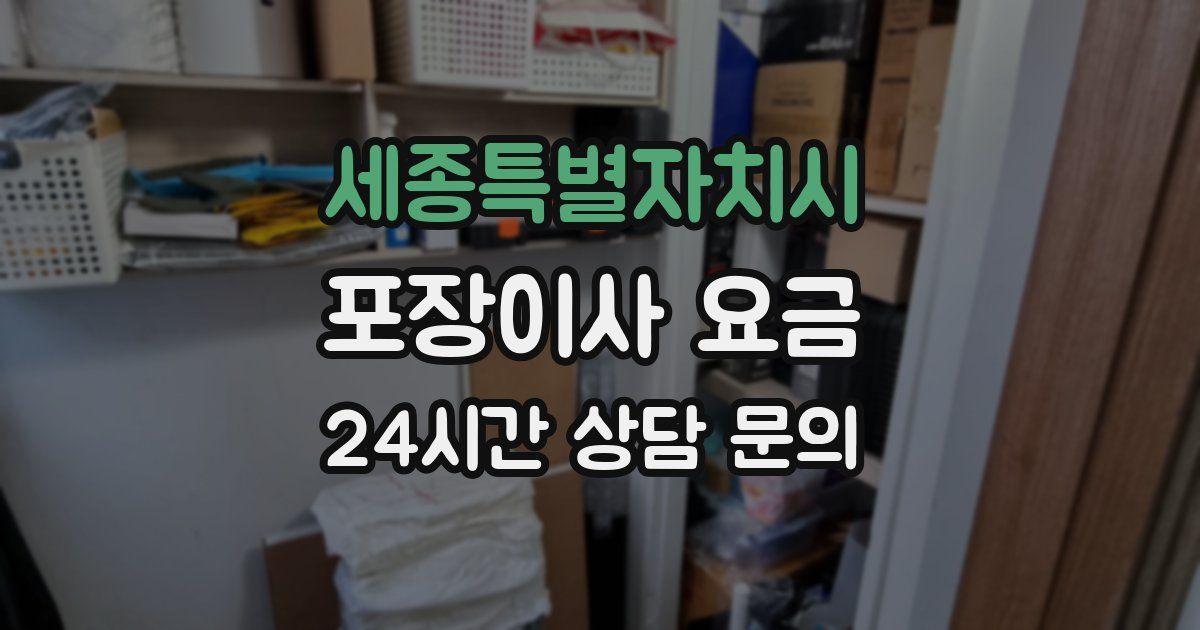 세종특별자치시 포장이사 요금