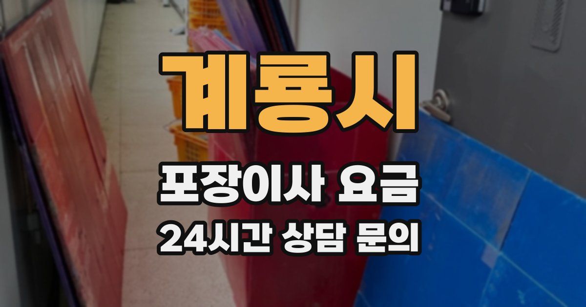 계룡시 포장이사 요금