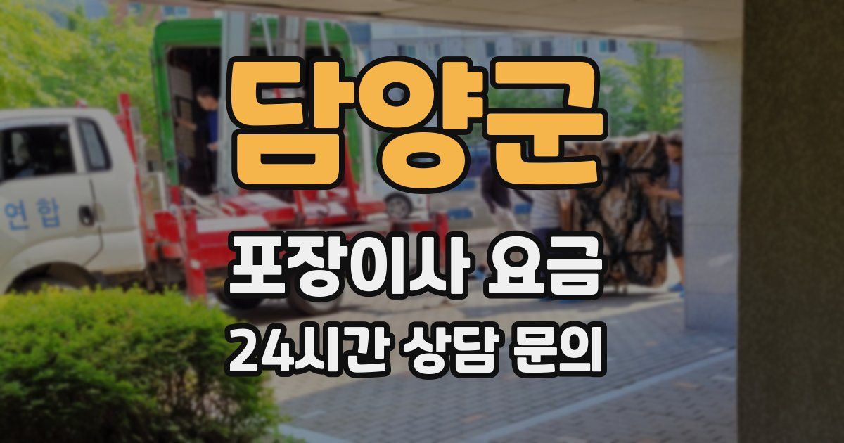 담양군 포장이사 요금