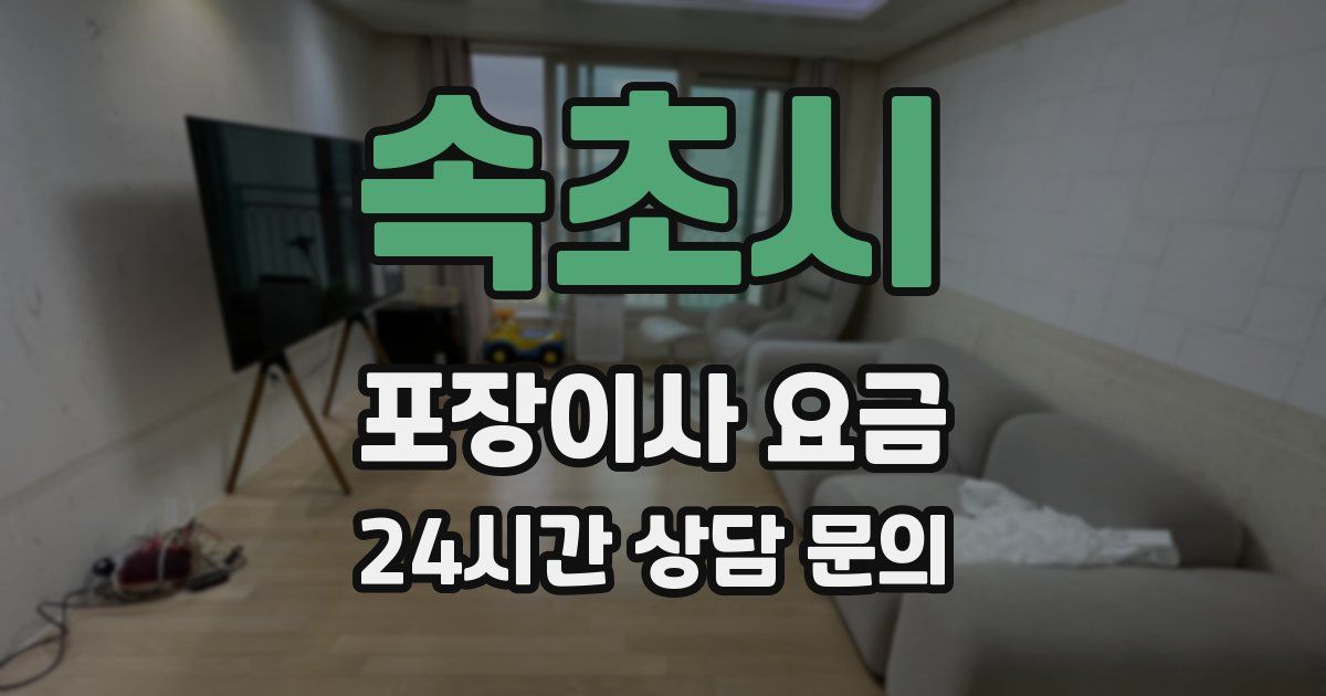 속초시 포장이사 요금