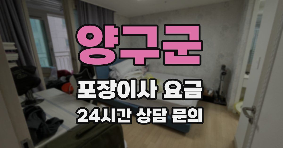 양구군 포장이사 요금