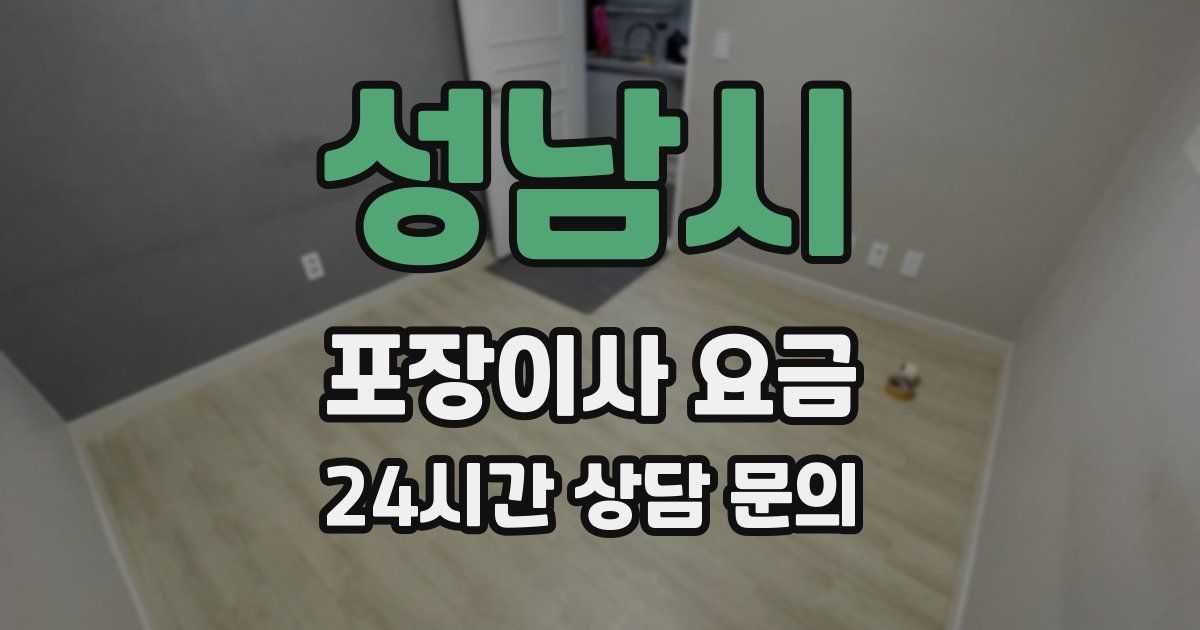 성남시 포장이사 요금