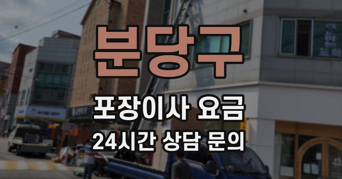 분당구 포장이사 요금
