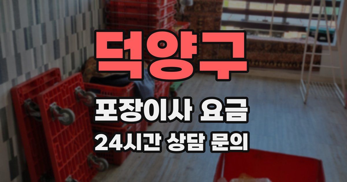 덕양구 포장이사 요금