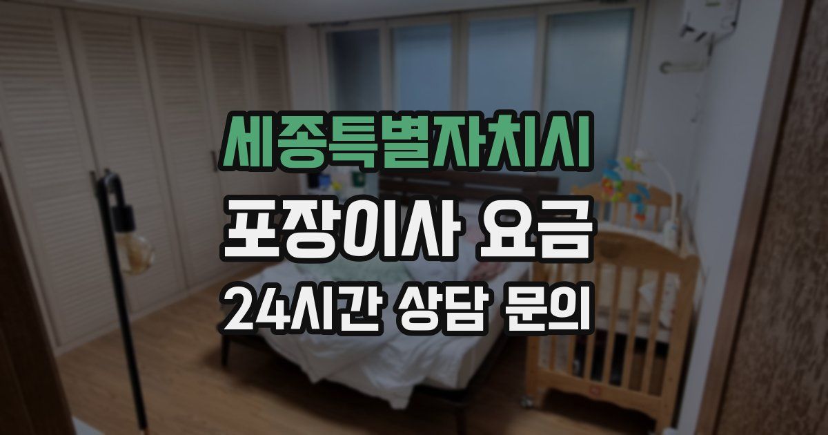 세종특별자치시 포장이사 요금