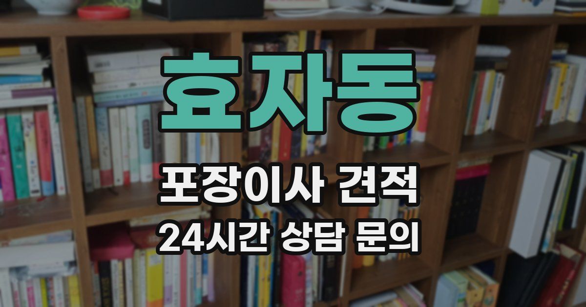 효자동 포장이사 견적