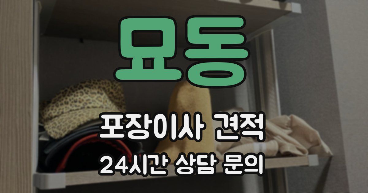 묘동 포장이사 견적