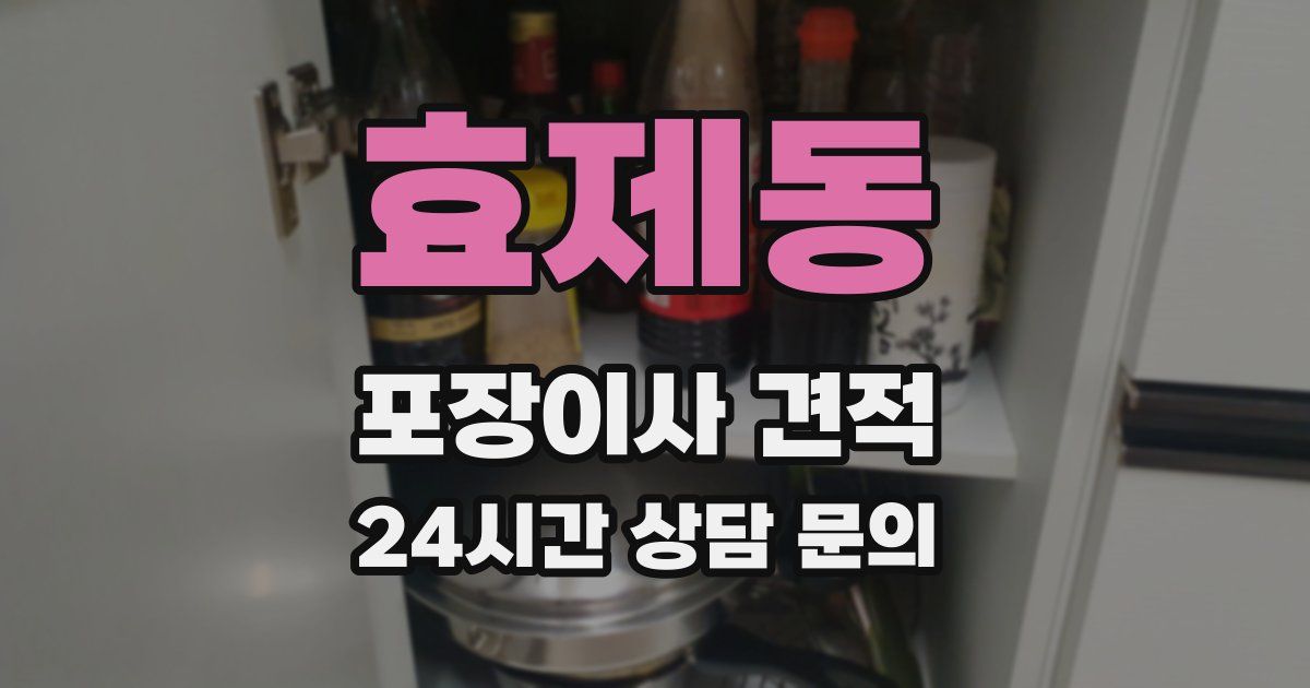 효제동 포장이사 견적