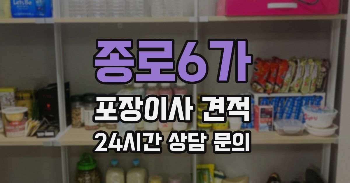 종로6가 포장이사 견적