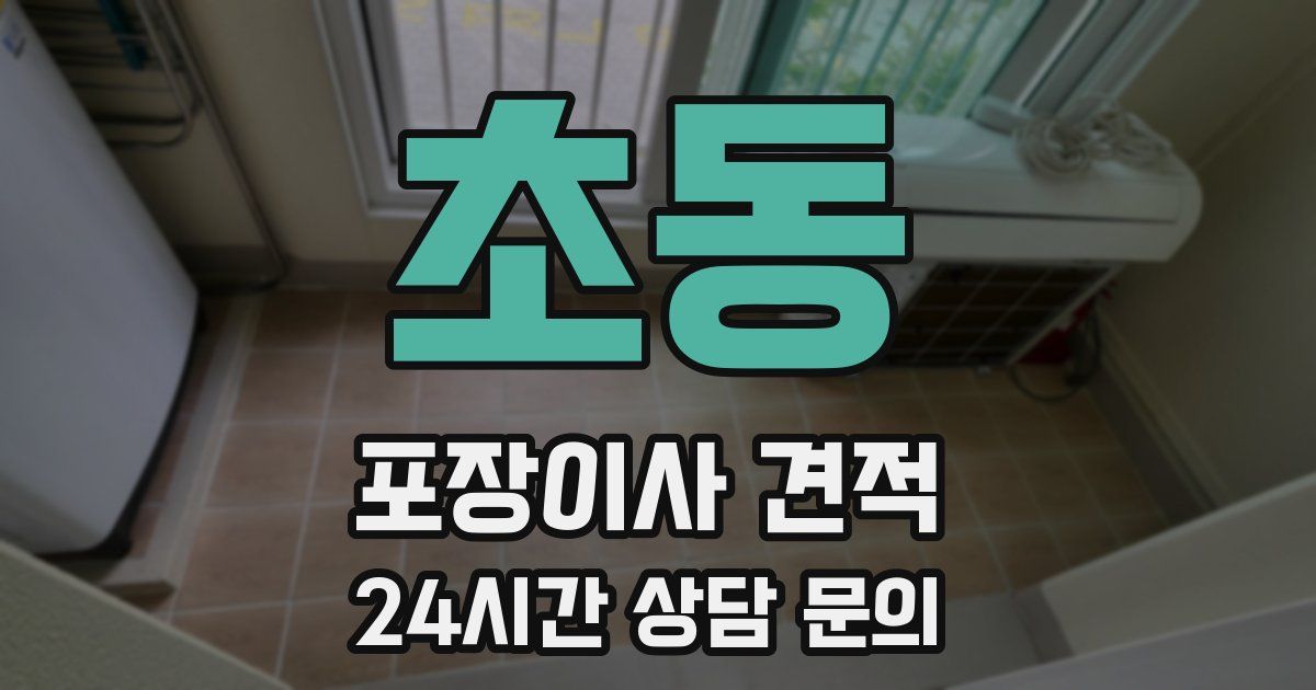 초동 포장이사 견적