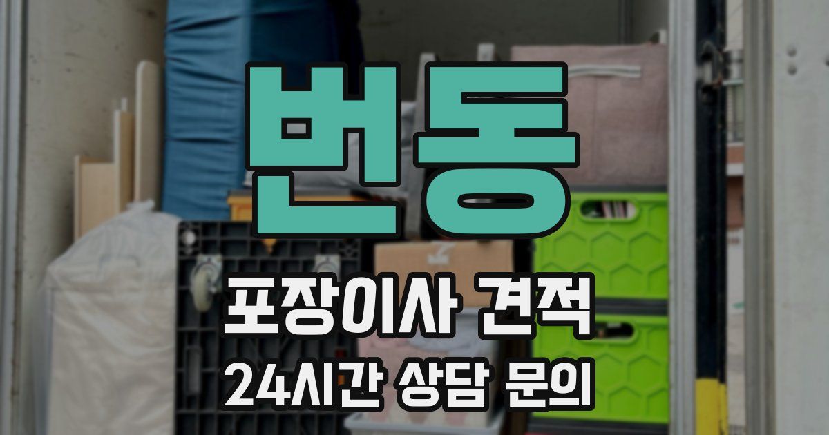 번동 포장이사 견적