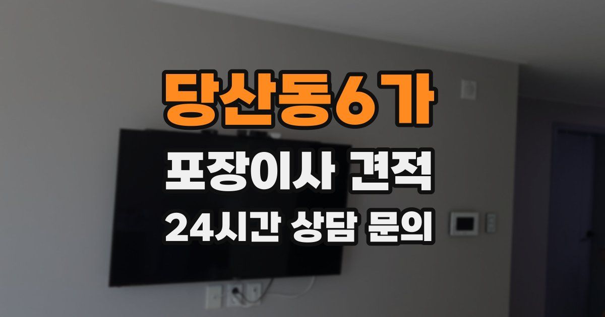당산동6가 포장이사 견적