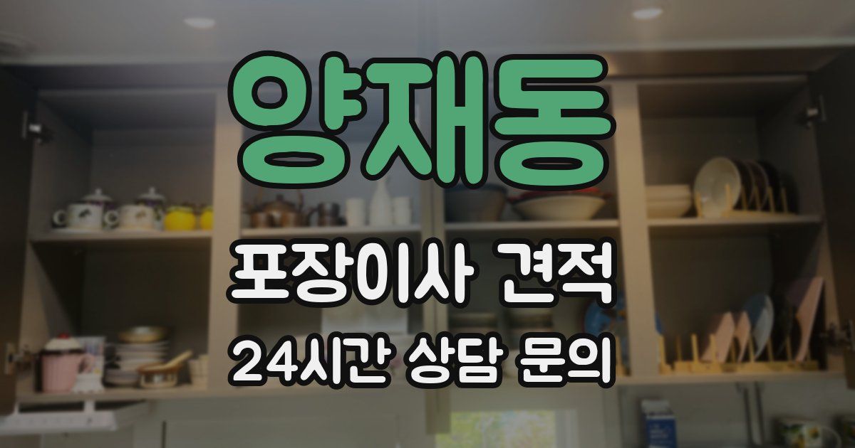 양재동 포장이사 견적