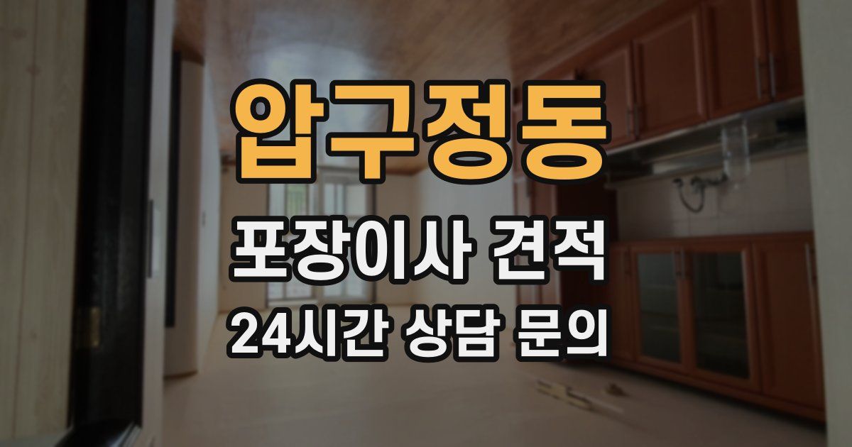 압구정동 포장이사 견적