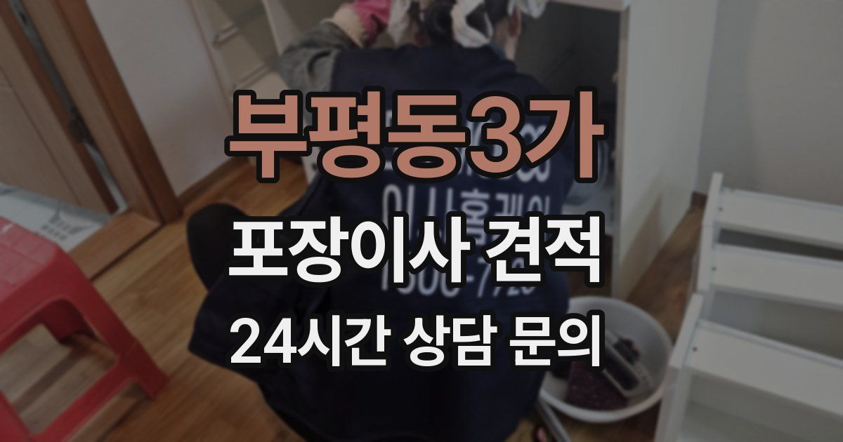 부평동3가 포장이사 견적